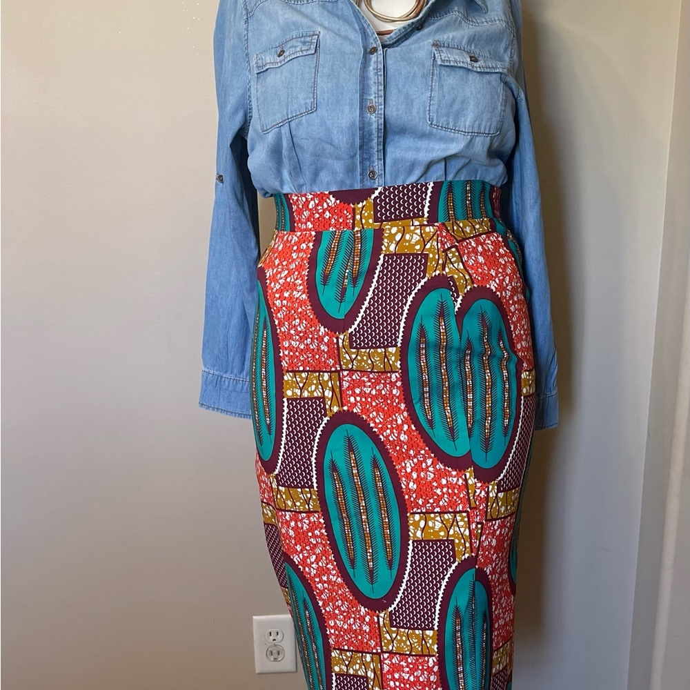Vibrant Multicolor Women's Pencil Skirt